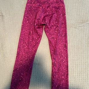 Lulu lemon leggings pink design. Ankle length
